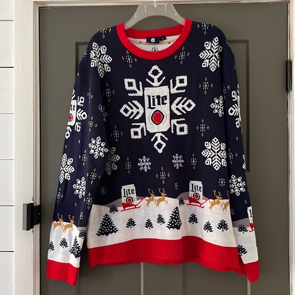 Other - Miller lite ugly Christmas sweater unisex mens XL